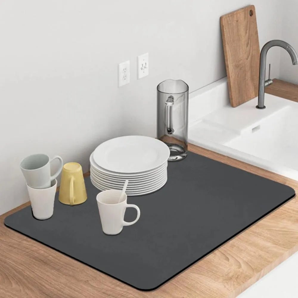 Alfombra de Platos + Escurridor de platos doble + Dispensador de jabón EcoClean™ | Escurre, limpia y protege tus platos ¡todo con un solo combo! - IMASI RD STORE