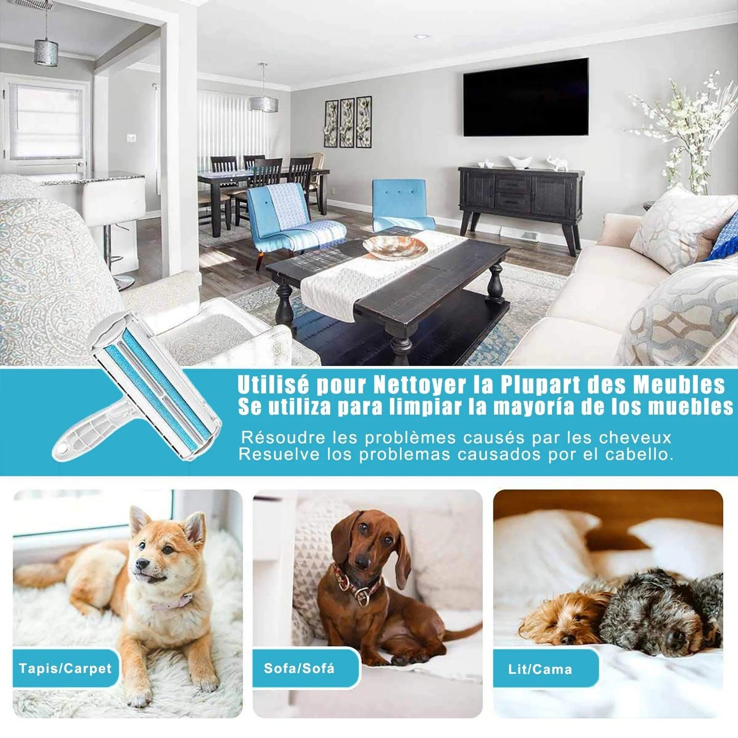 CEPILLO REMOVEDOR DE PELOS DE MASCOTAS - IMASI RD STORE