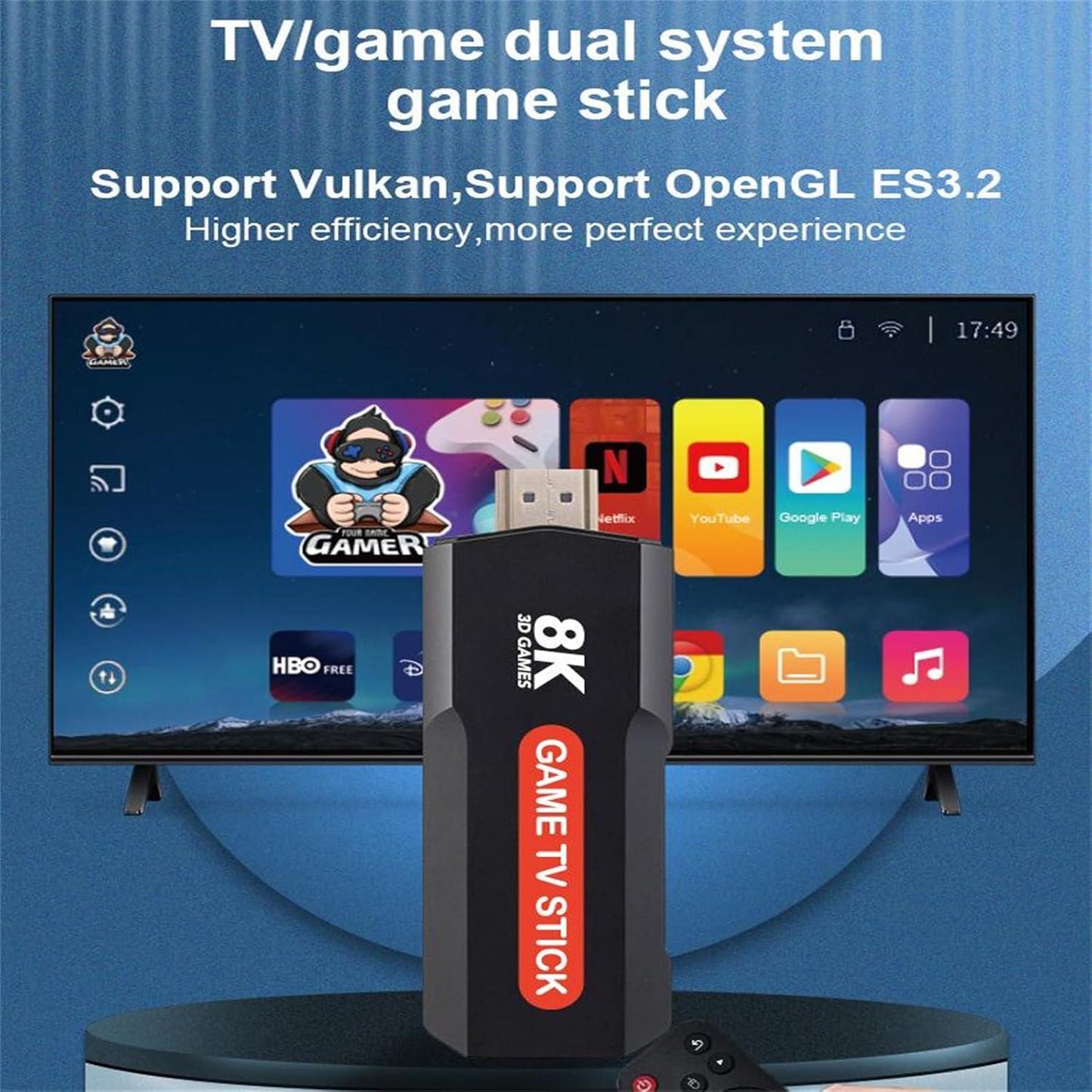 CONSOLA INTELIGENTE QUE CONVIERTE TU TV EN SMART TV Y ADEMÁS INCLUYE 10,000 JUEGOS EN 8K | INCLUYE 1 CONTROL REMOTO Y 2 CONTROLES DE VIDEOJUEGOS INALAMBRICOS - IMASI RD STORE