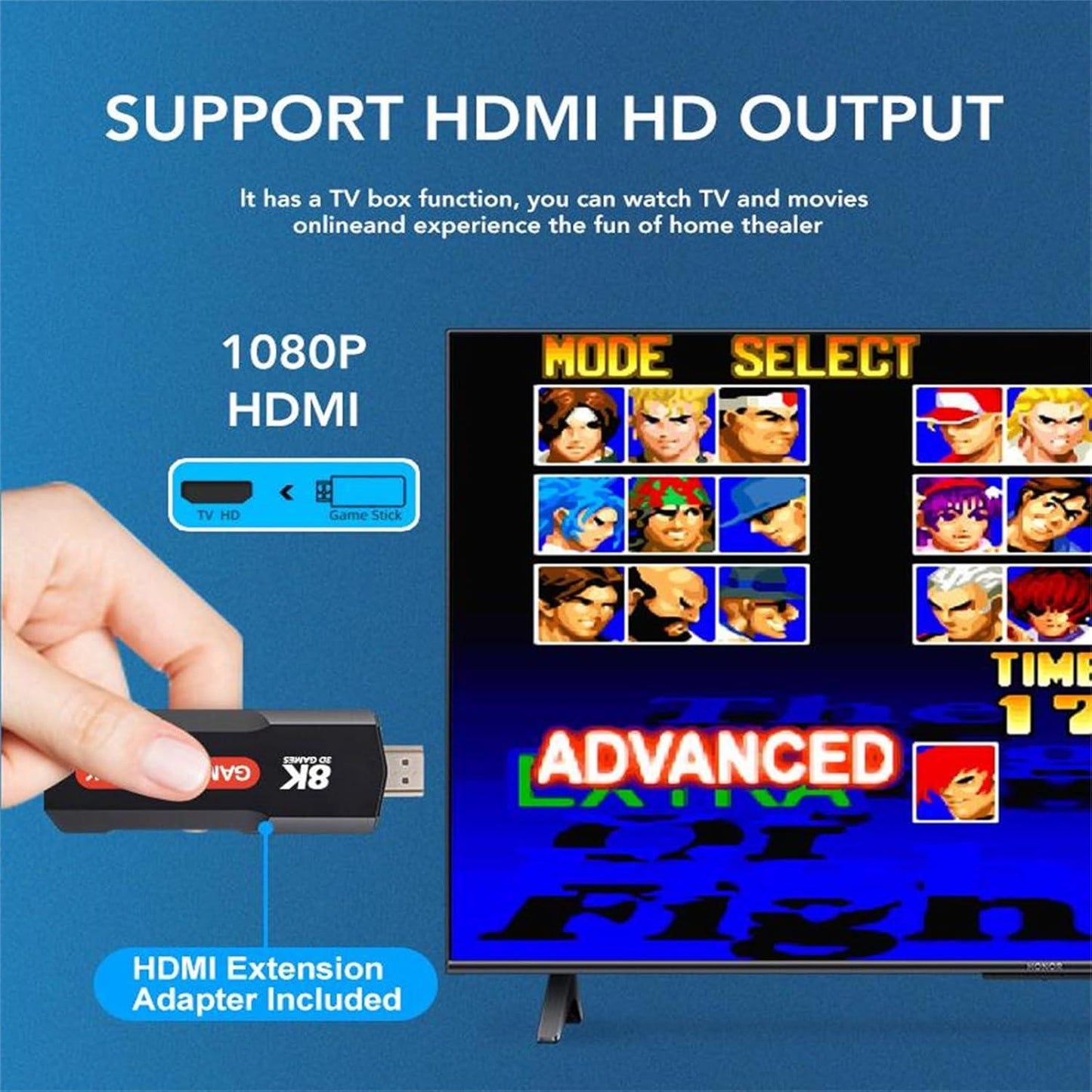 CONSOLA INTELIGENTE QUE CONVIERTE TU TV EN SMART TV Y ADEMÁS INCLUYE 10,000 JUEGOS EN 8K | INCLUYE 1 CONTROL REMOTO Y 2 CONTROLES DE VIDEOJUEGOS INALAMBRICOS - IMASI RD STORE