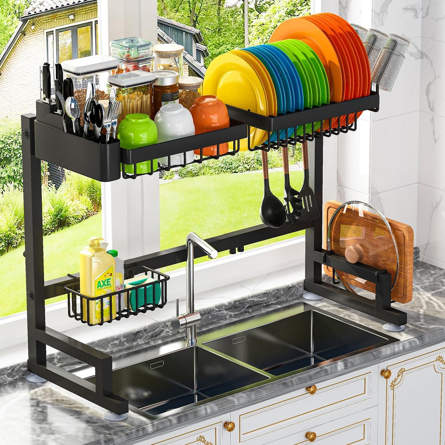 ESCURRIDOR DE PLATOS DOBLE ElegancePro™ | ACERO ANTICORROSIVO | ¡Organiza tu Cocina con Estilo y Funcionalidad! - IMASI RD STORE