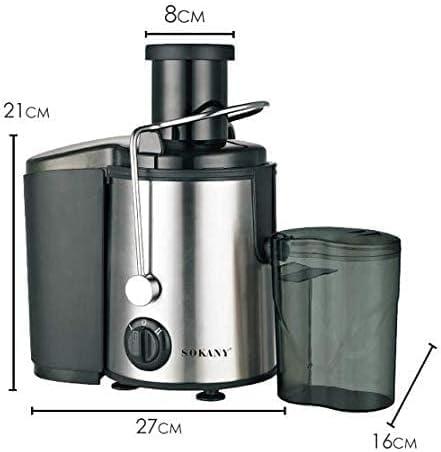 EXTRACTOR DE JUGOS DE ACERO INOXIDABLE, 800W, 2 VELOCIDADES, ALTA CALIDAD, SOKANY - IMASI RD STORE