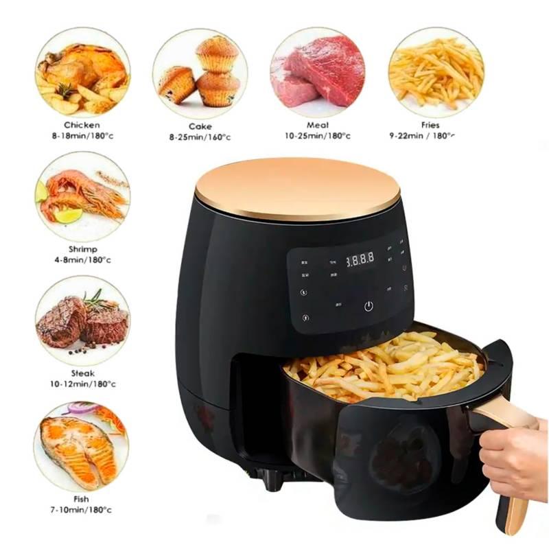 FREIDORA DE AIRE DIGITAL 6 LITROS, 2,400 WATTS, TOUCH, 6 FUNCIONES & BANDEJA ANTIADERENTE - IMASI RD STORE