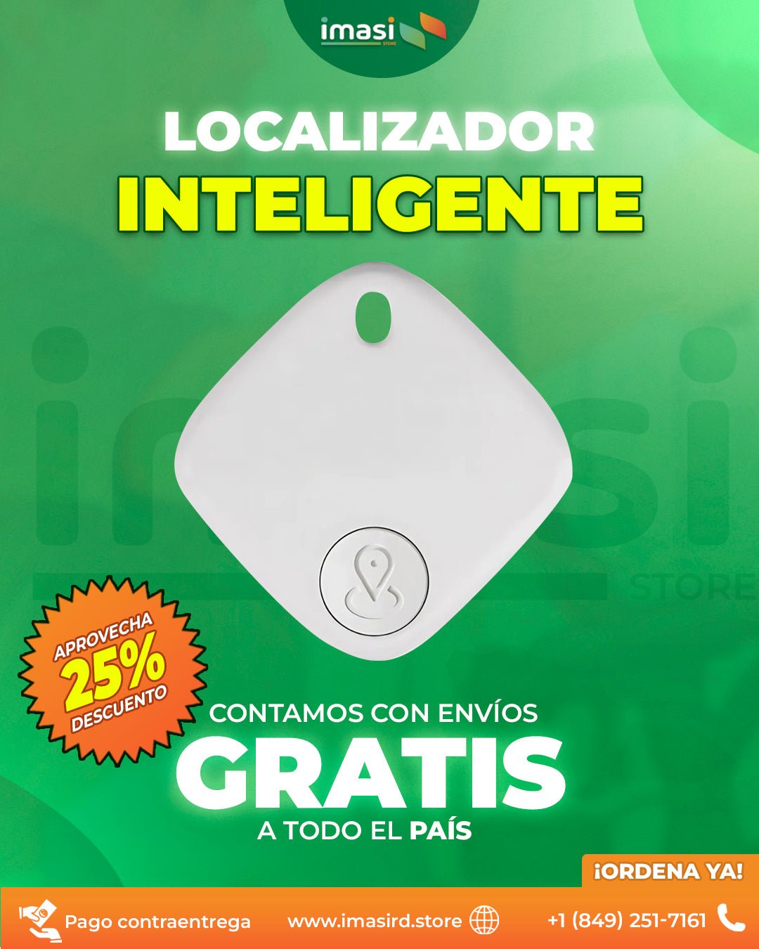 Localizador Tipo AirTag SmartLocator™ | Solo Compatible con APPLE | Sonido potente + alerta de distancia - IMASI RD STORE