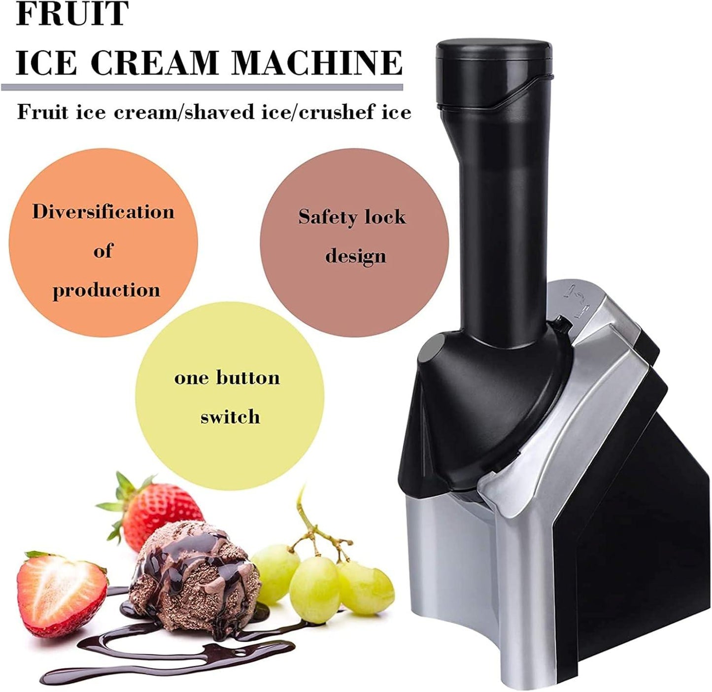 Maquina de Helados instantaneos NatureCream™ | Convierte frutas en deliciosos helados saludables en segundos ¡Fácil y rápido! - IMASI RD STORE
