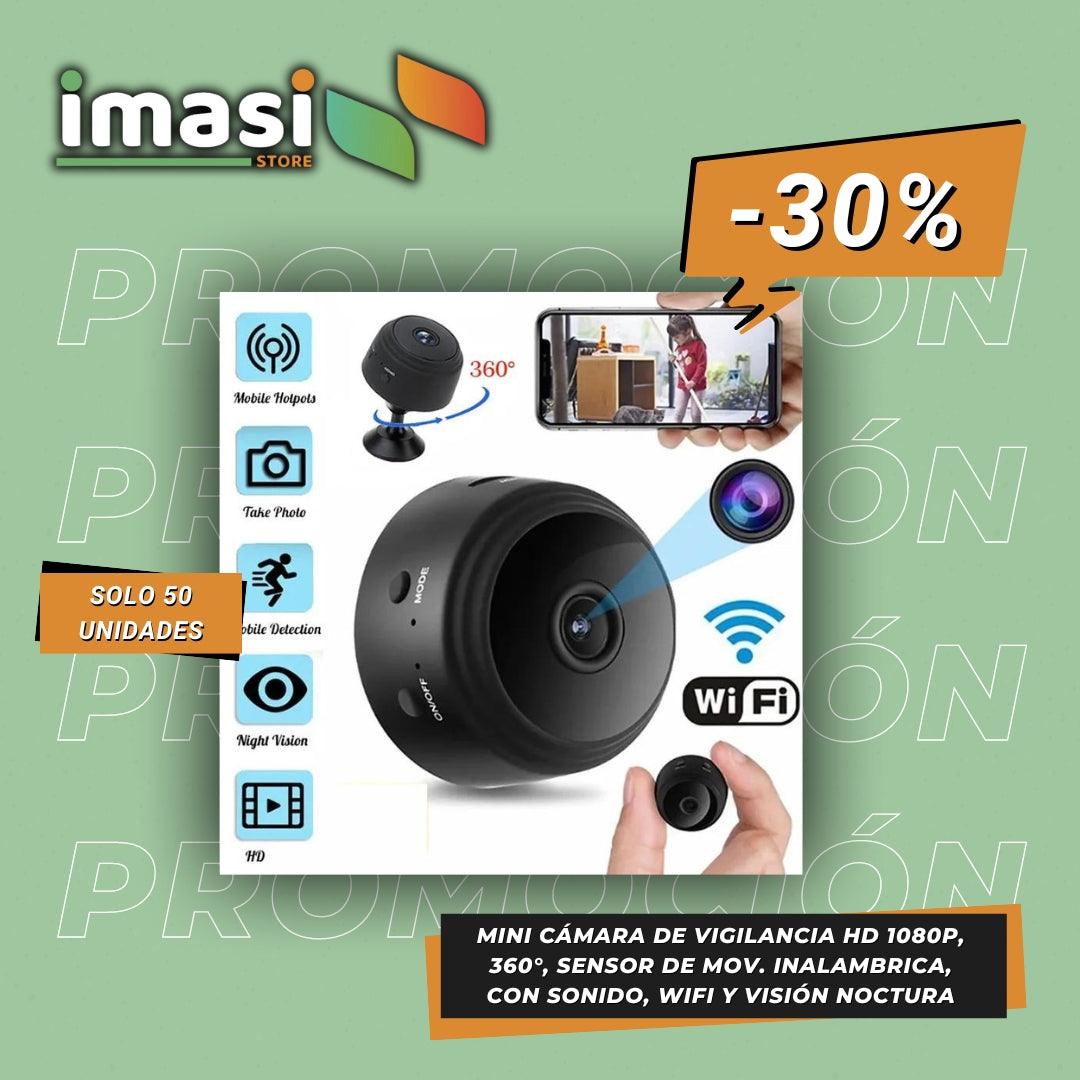 MINI CÁMARA MAGNÉTICA HD 1080P, INALÁMBRICA, WIFI, CON SONIDO, 360°, SENSOR DE MOVIMIENTO & VISIÓN NOCTURNA - IMASI RD STORE