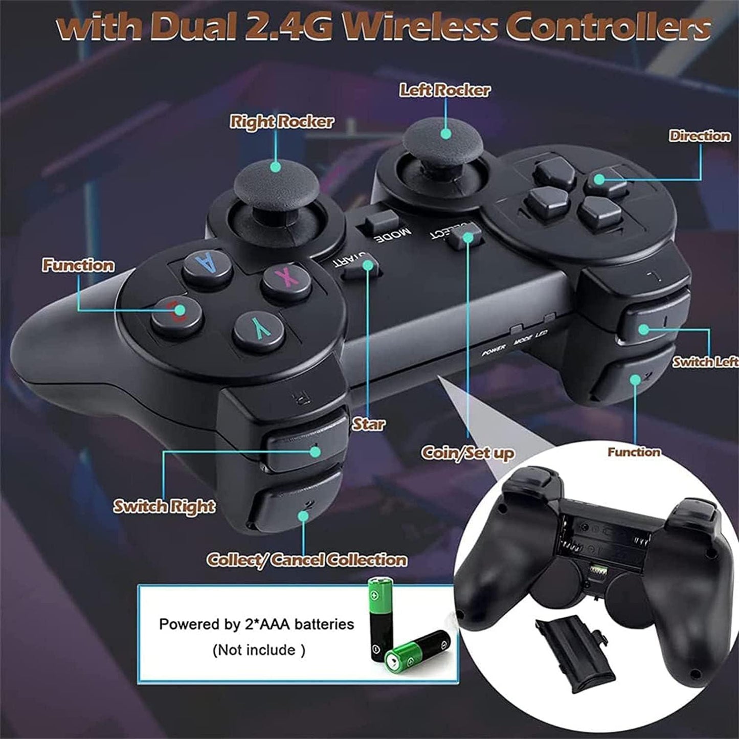MINI CONSOLA DE VIDEOJUEGOS PORTATIL 2023 HDMI - 20,000 JUEGOS Y 2 CONTROLES - IMASI RD STORE