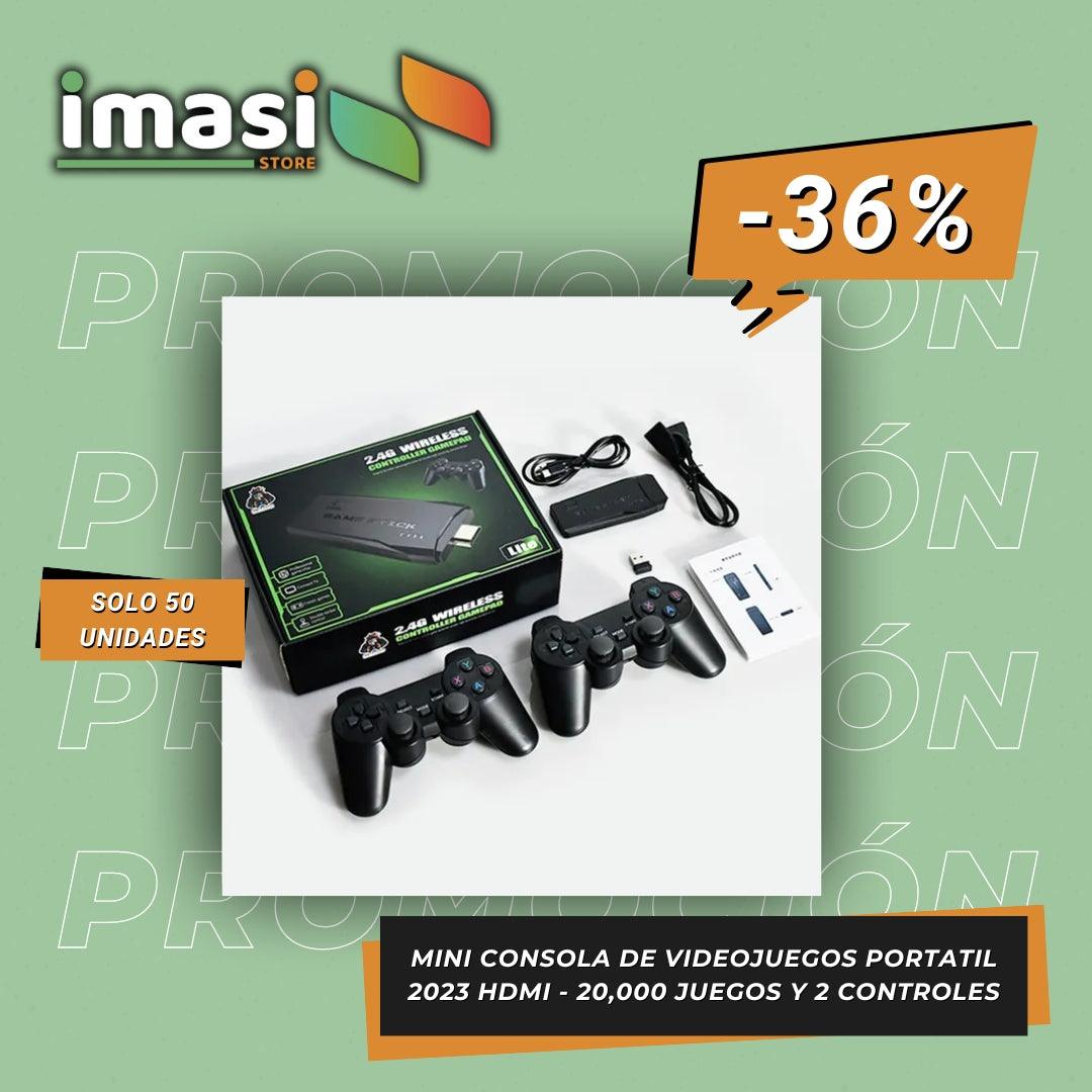 MINI CONSOLA DE VIDEOJUEGOS PORTATIL 2023 HDMI - 20,000 JUEGOS Y 2 CONTROLES - IMASI RD STORE