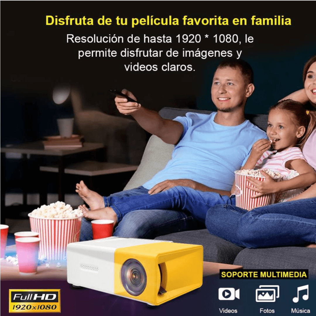 Mini Proyector Portátil YG300 HD y 60" ¡Tu cine en cualquier lugar! - IMASI RD STORE