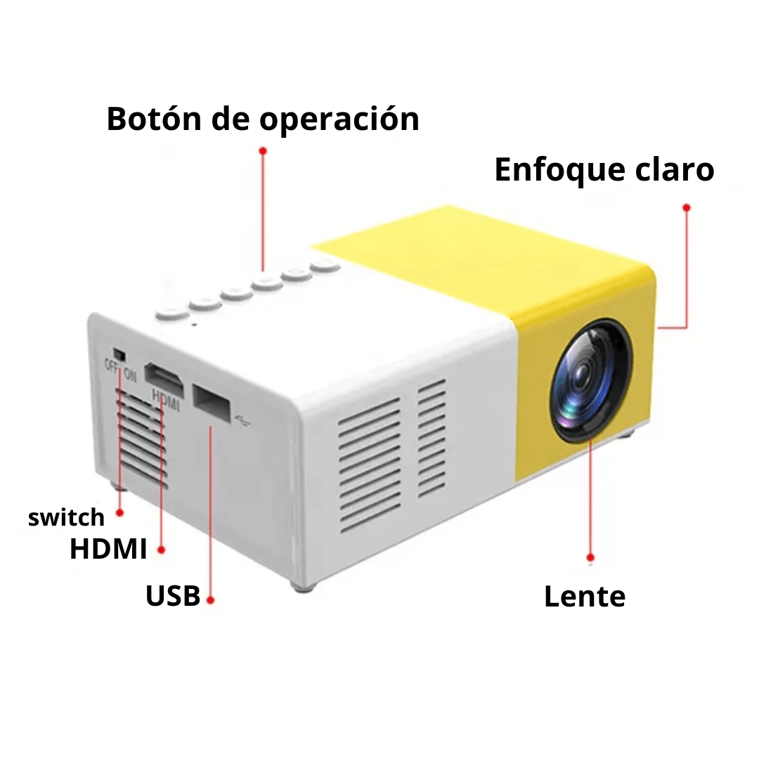 Mini Proyector Portátil YG300 HD y 60" ¡Tu cine en cualquier lugar! - IMASI RD STORE