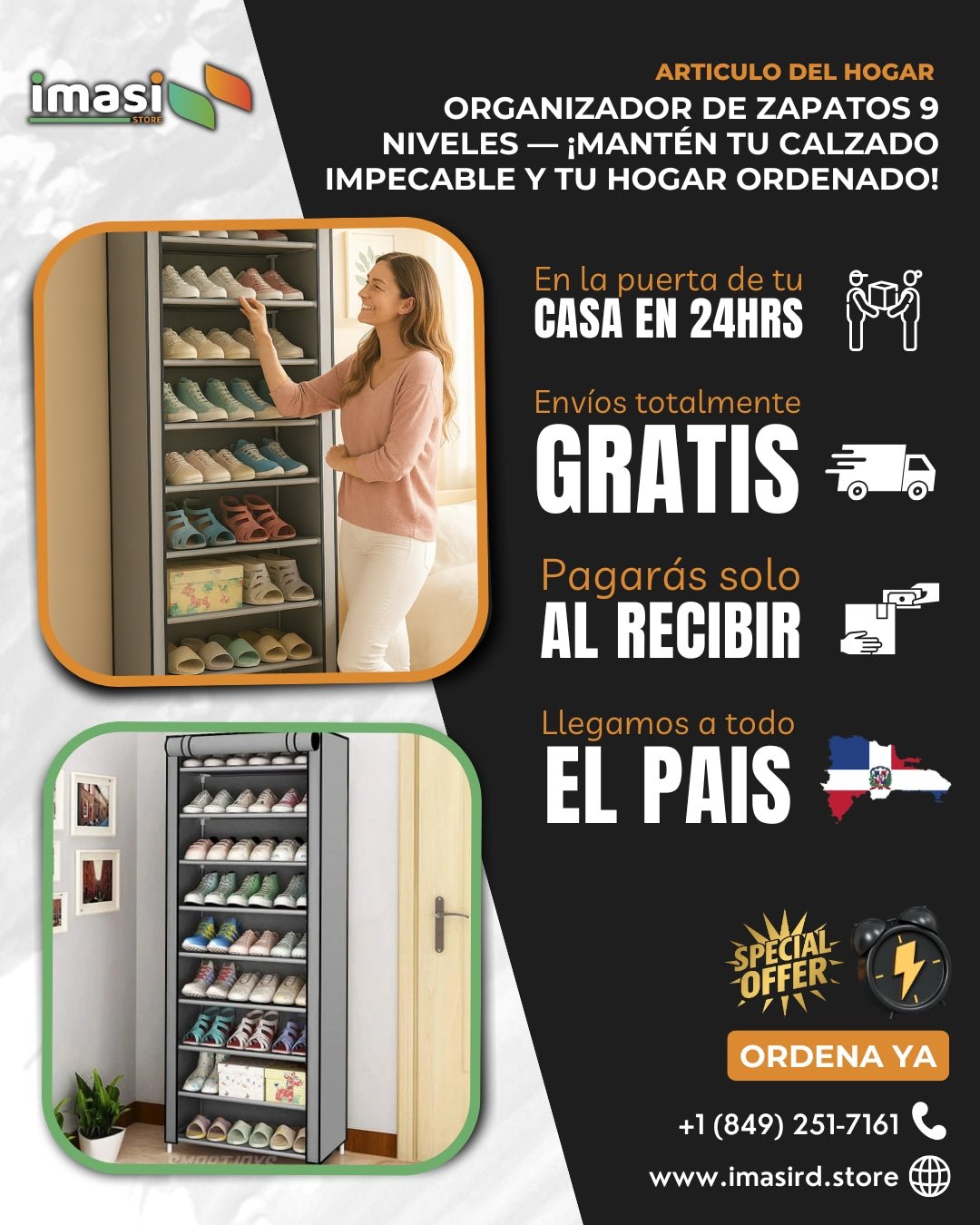 Organizador de Zapatos 9 Niveles | "Mantén tu calzado impecable y tu hogar ordenado" - IMASI RD STORE