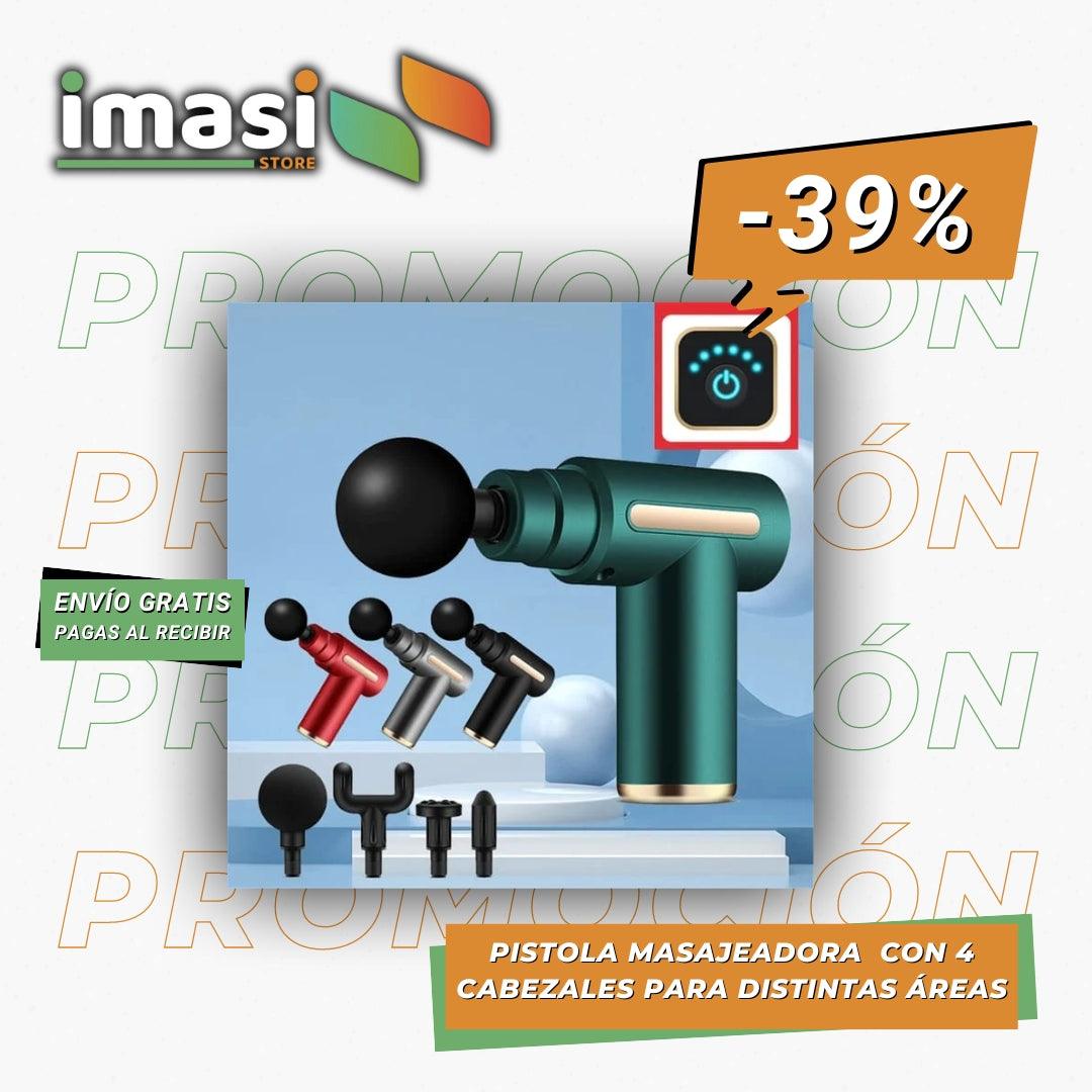 PISTOLA MASAJEADORA DE ALTA CALIDAD CON 4 CABEZAS DIFERENTES - IMASI RD STORE