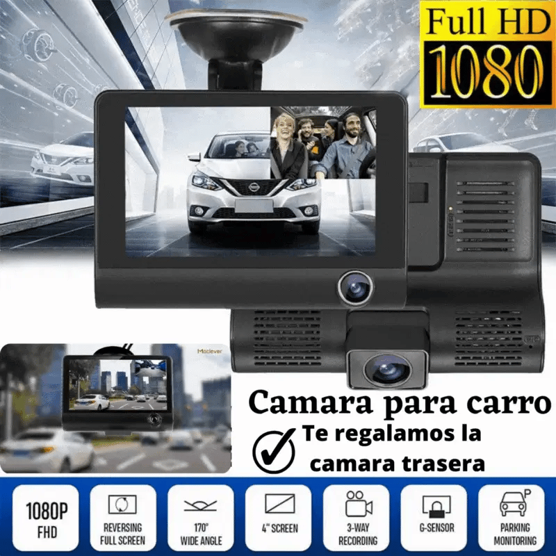 SafeView 360™ 3 en 1: Cámara frontal, interior y reversa en un solo dispositivo - IMASI RD STORE
