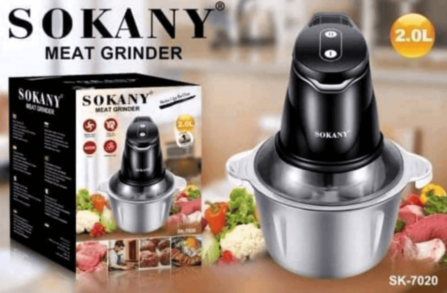 TRITURADOR DE ALIMENTOS, 2.0L, 400W, PREMIUM SOKANY - IMASI RD STORE