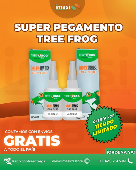2 Super pegamentos Tree frog oily glue™ | ¡El Pegamento que Pega lo Imposible! Ideal para Plásticos, Metales y Más - IMASI RD STORE