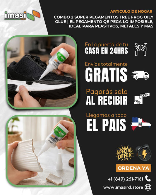 2 Super pegamentos Tree frog oily glue™ | ¡El Pegamento que Pega lo Imposible! Ideal para Plásticos, Metales y Más