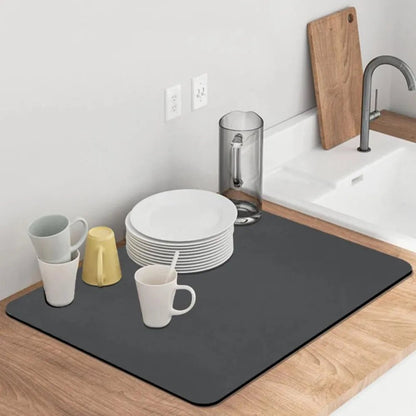 Alfombra de Platos + Escurridor de platos doble + Dispensador de jabón EcoClean™ | Escurre, limpia y protege tus platos ¡todo con un solo combo! - IMASI RD STORE