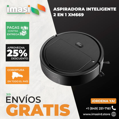 Aspiradora Inteligente 2 en 1 XM669 SmartClean Pro™ | ¡Tu casa impecable sin esfuerzo con la Aspiradora Inteligente 2 en 1! - IMASI RD STORE