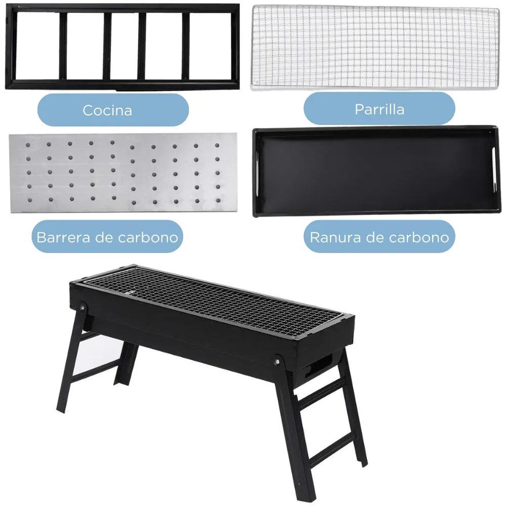 BBQ GRILL PORTABLE DE CARBÓN | MATERIAL DE ACERO INOXIDABLE & RESISTENTE A ALTAS TEMPERATURAS - IMASI RD STORE