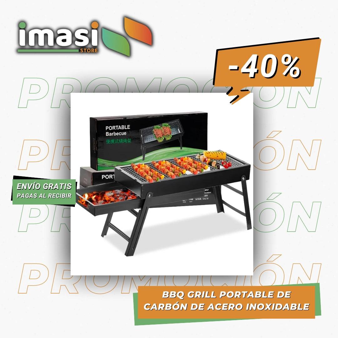 BBQ GRILL PORTABLE DE CARBÓN | MATERIAL DE ACERO INOXIDABLE & RESISTENTE A ALTAS TEMPERATURAS - IMASI RD STORE