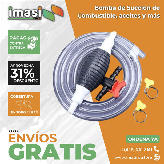 Bomba de Succión manual de Combustibles, aceites y todo tipo de líquidos - IMASI RD STORE