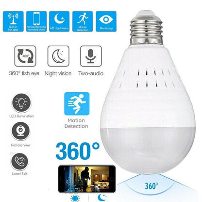 Cámara bombillo full hd, wifi, visión noctura, audio, deteción de movimiento, etc... - IMASI RD STORE