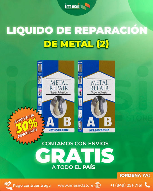 Combo de DOS (2) Líquidos de Reparación de Metales MetalFix™ | Repara Metales Como un Profesional Sin Soldar ni Usar Calor - IMASI RD STORE
