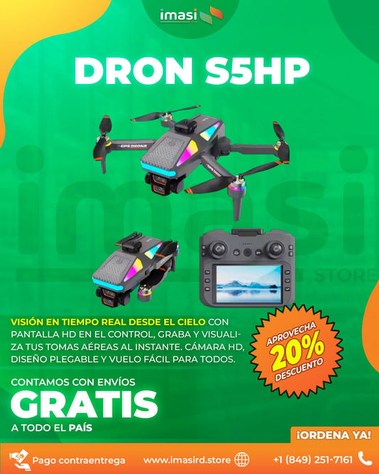 Dron S5HP SkyVisual™ | ¡Graba y mira al instante con el Drone S5HP con pantalla incorporada! - IMASI RD STORE