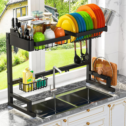 ESCURRIDOR DE PLATOS DOBLE ElegancePro™ | ACERO ANTICORROSIVO | ¡Organiza tu Cocina con Estilo y Funcionalidad! - IMASI RD STORE