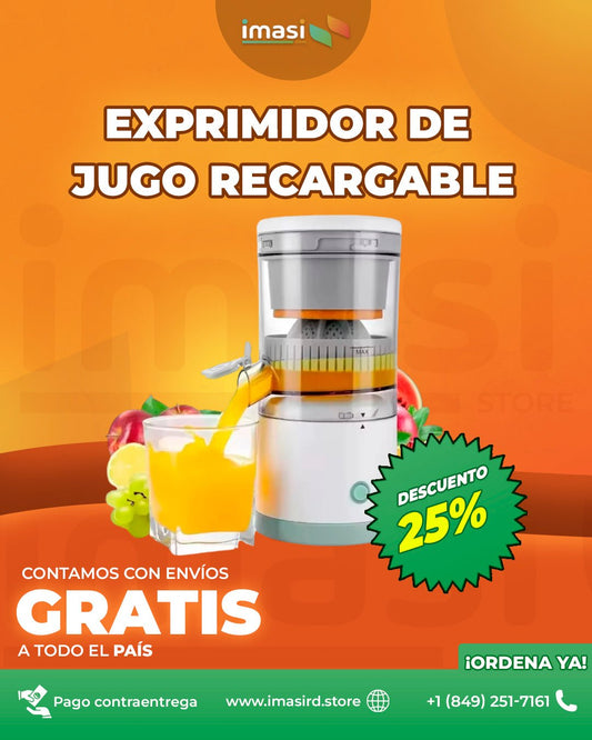 Exprimidor de jugo recargable CitrusPower™ | ¡Exprime sin esfuerzo! Jugo fresco al instante con solo un botón - IMASI RD STORE