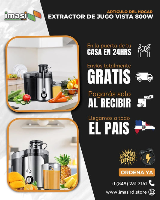 Extractor de Jugo 800W JuicePro™ | Más Jugo en Segundos, Más Salud para Ti - IMASI RD STORE