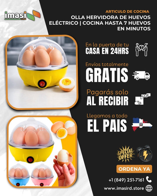 Hervidor de Huevos Eléctrico Automático | Cocina hasta 7 huevos en minutos - IMASI RD STORE
