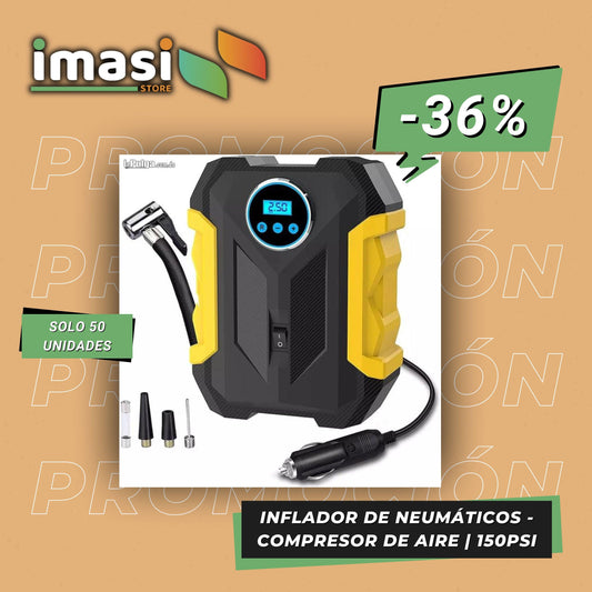INFLADOR DE AIRE DE NEUMÁTICOS | PRESIÓN DE 150 PSI | 6000mAh - IMASI RD STORE
