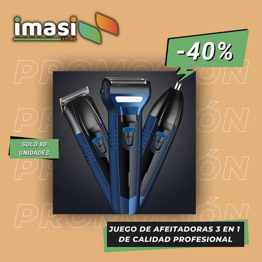 JUEGO DE AFEITADORA 3 EN 1 DE CALIDAD PROFESIONAL - IMASI RD STORE