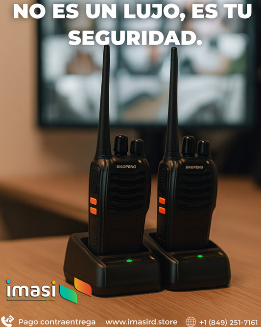 Kit de 2 (DOS) Radios Woki Toki ComuniTrack™ | Hasta 5km de Alcance Y 16 Canales de Comunicación | ¡Conéctate donde otros pierden señal! - IMASI RD STORE