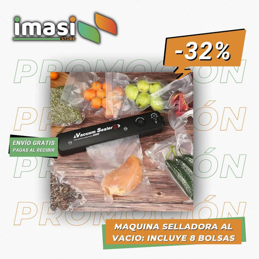 MAQUINA SELLADORA AL VACIO DE ALIMENTOS, 8 BOLSAS, FACIL DE USAR, ALTA CALIDAD - IMASI RD STORE