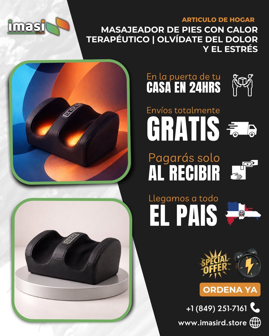 Masajeador de Pies con Calor Terapéutico | Olvídate del Dolor y el Estrés - IMASI RD STORE