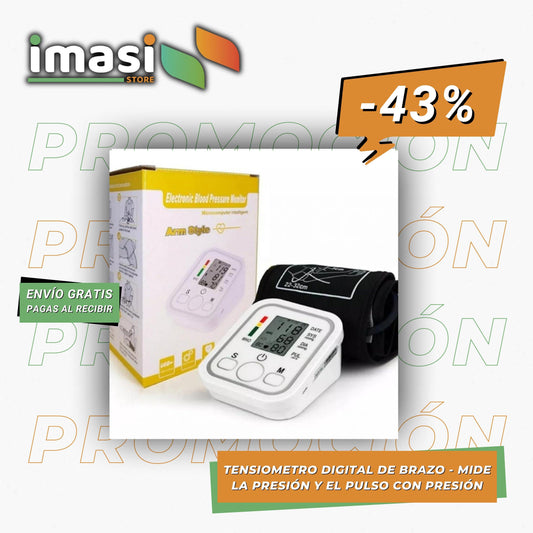 MEDIDOR DE PRESIÓN Y PULSO PORTATIL - TENSIOMETRO DIGITAL DE BRAZO - MIDE TU SALUD CON PRESICIÓN - IMASI RD STORE