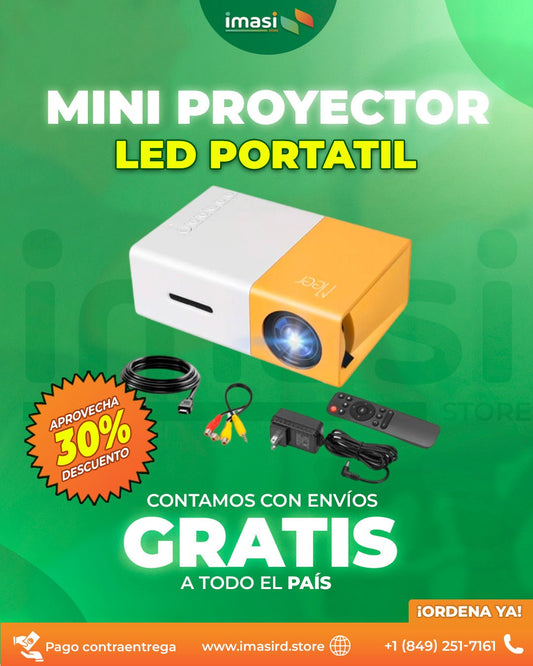 Mini Proyector Portátil YG300 HD y 60" ¡Tu cine en cualquier lugar! - IMASI RD STORE
