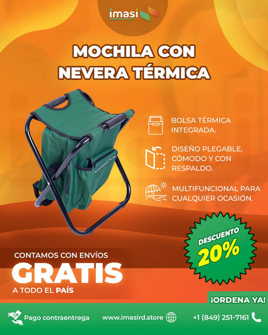 Mochila con Nevera Térmica CoolSit™ | Mantente fresco estés donde estés – Con la Silla Térmica Plegable - IMASI RD STORE