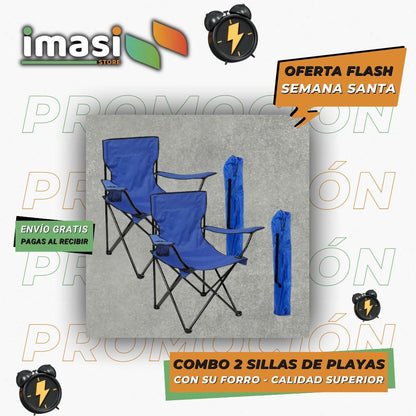 OFERTA: 2 SILLAS DE PLAYA - CALIDAD SUPERIOR - IMASI RD STORE