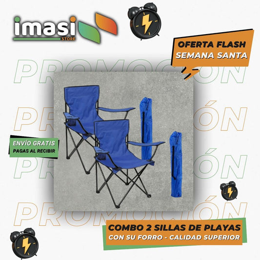 OFERTA: 2 SILLAS DE PLAYA - CALIDAD SUPERIOR - IMASI RD STORE