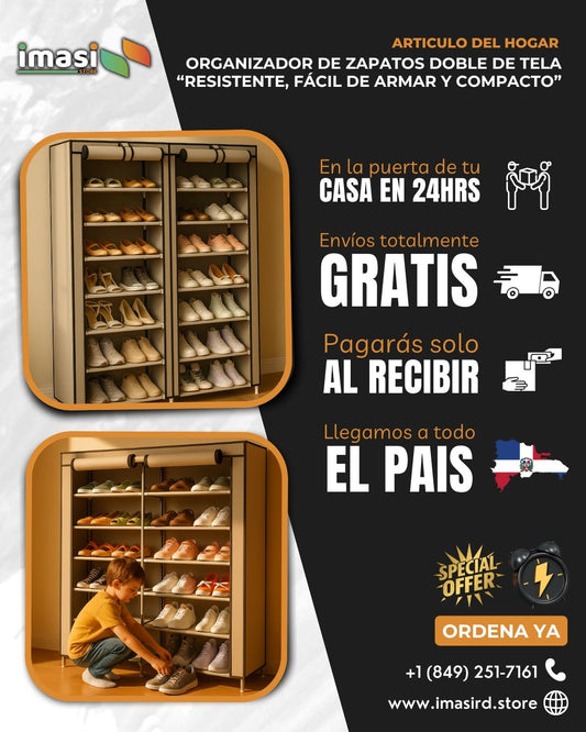 Organizador de Zapatos Doble de Tela | Resistente, fácil de armar y compacto - IMASI RD STORE