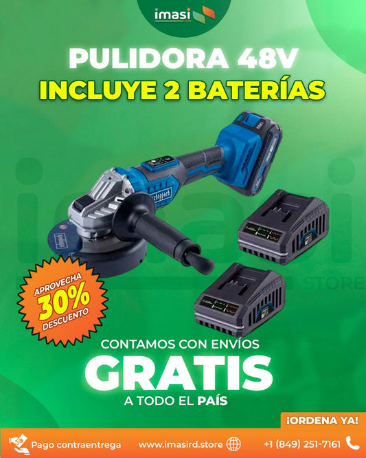 Pulidora 48V (Incluye 2 baterías) PowerGrind™ | Pulidora 48V Inalámbrica con 2 Baterías – ¡Potencia Profesional en tus Manos! - IMASI RD STORE