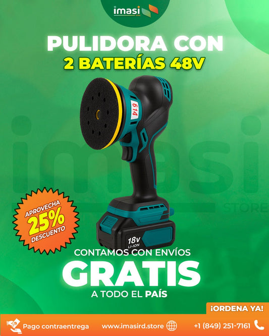 Pulidora para Vehiculos 48V AutoShine™ | ¡Devuélvele el brillo a tu carro! Pulidora 48V Inalámbrica - IMASI RD STORE