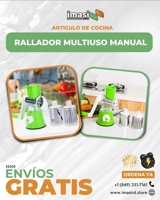 Rallador de Vegetales Manual Rotativo SpinCut™ | La Herramienta de Cocina que Hará tu Vida Más Fácil - IMASI RD STORE