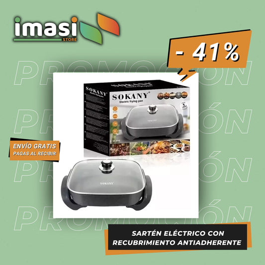 SARTÉN ELÉCTRICO CON RECUBRIMIENTO ANTIADHERENTE - BAJO CONSUMO, CALIDAD PREMIUM - IMASI RD STORE