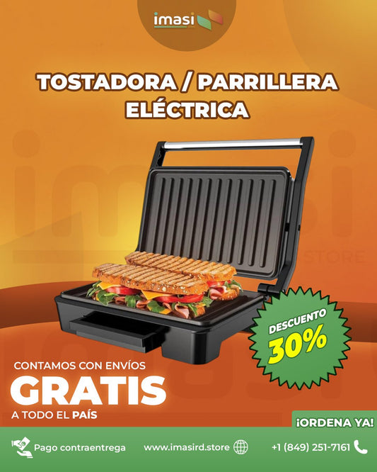 Tostadora y Parrillera Eléctrica Kocina Express™ | Cocina Rápida y Limpia con esta Parrillera Eléctrica 2 en 1 - IMASI RD STORE