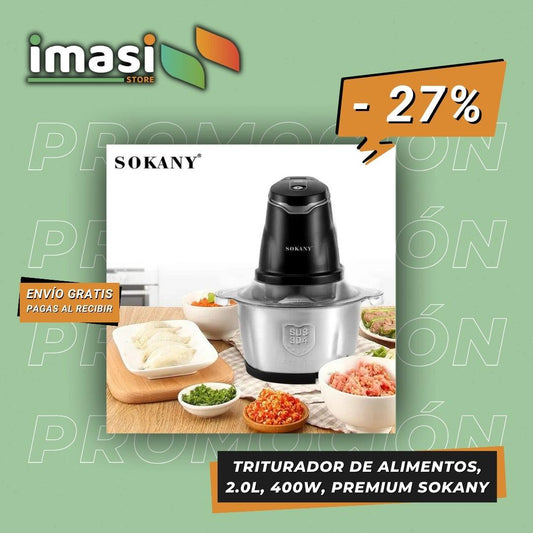 TRITURADOR DE ALIMENTOS, 2.0L, 400W, PREMIUM SOKANY - IMASI RD STORE